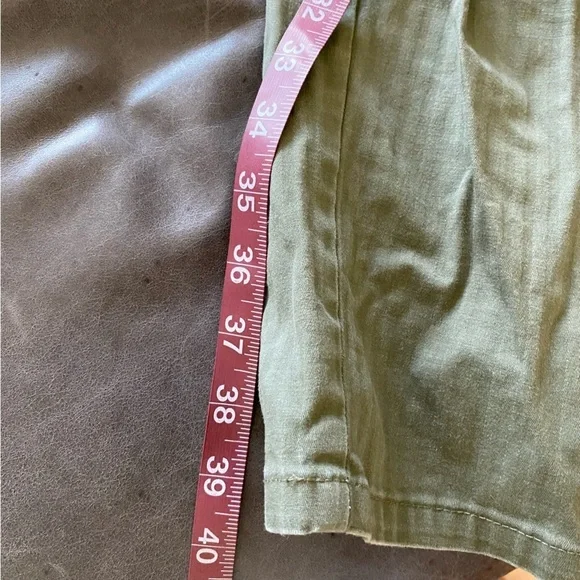 Marissa Webb Collective Pants Size 6 Green Balloon Paper-bag Waist Utility Ankle - Picture 7 of 10